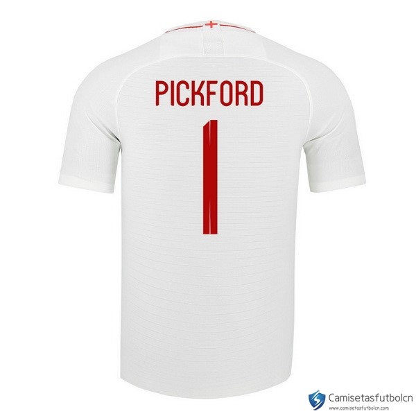 Camiseta Seleccion Inglaterra Primera equipo Pickford 2018 Blanco